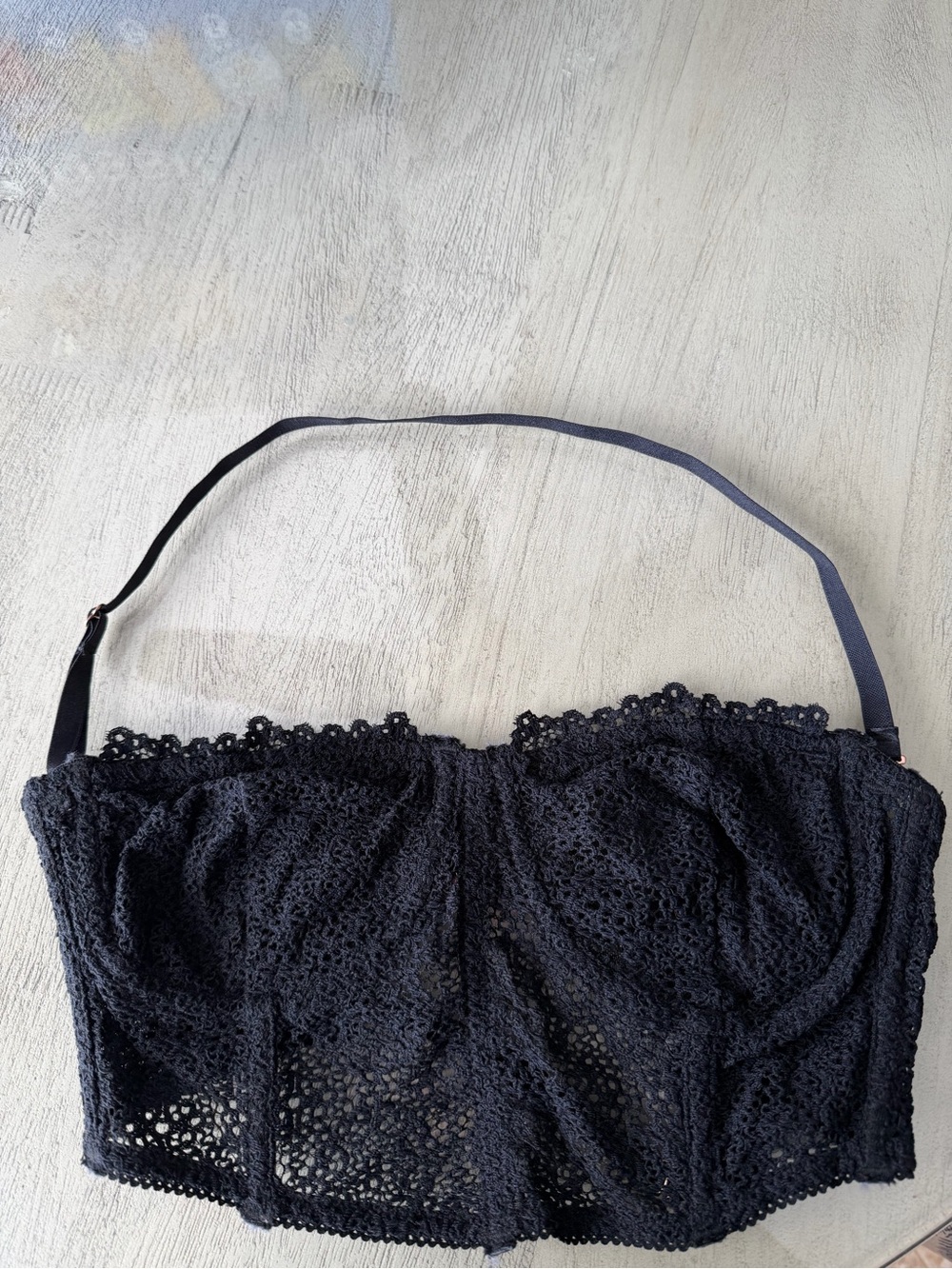 Intimately Free People Black Lace Longline Corset Halter Bra M